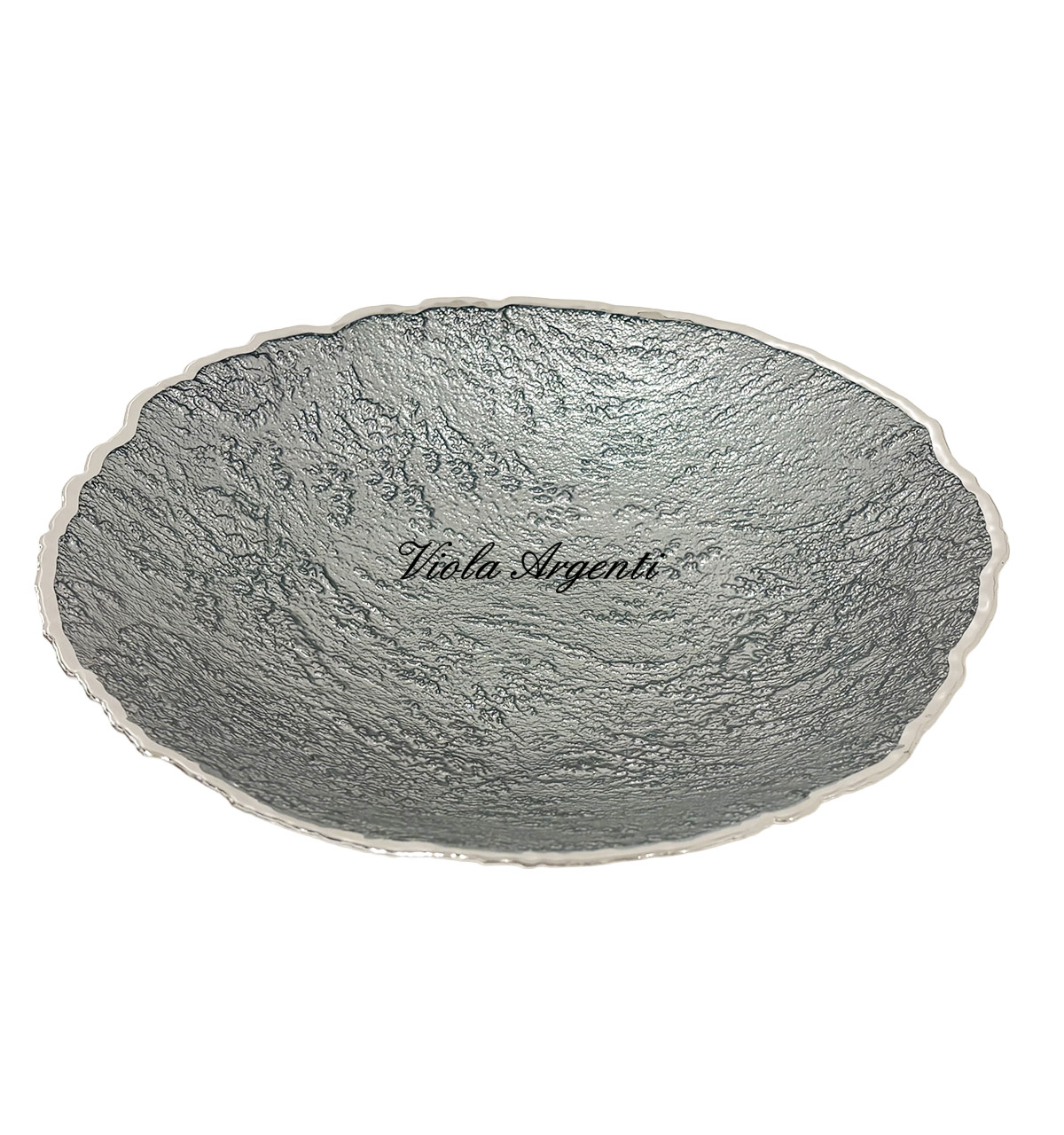Ciotola centrotavola in vetro smaltato - 30 cm di . Argento online
