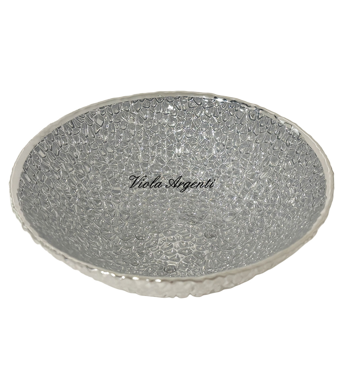 Ciotola decorativa in vetro madreperlato - 17 cm di . Argento online