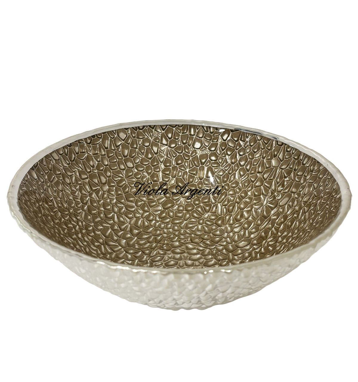 Ciotola decorativa dai riflessi champagne - 17 cm di . Argento online