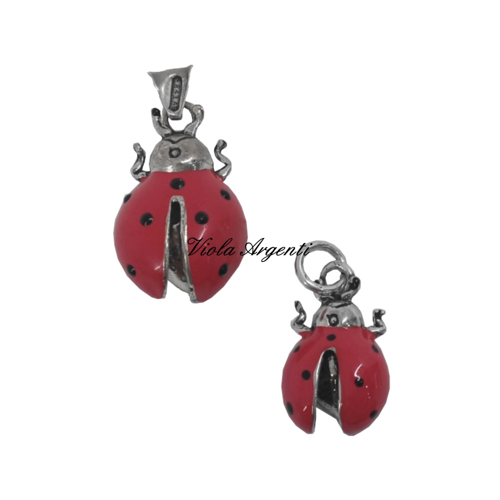 Ciondolo coccinella rossa di . Argento online