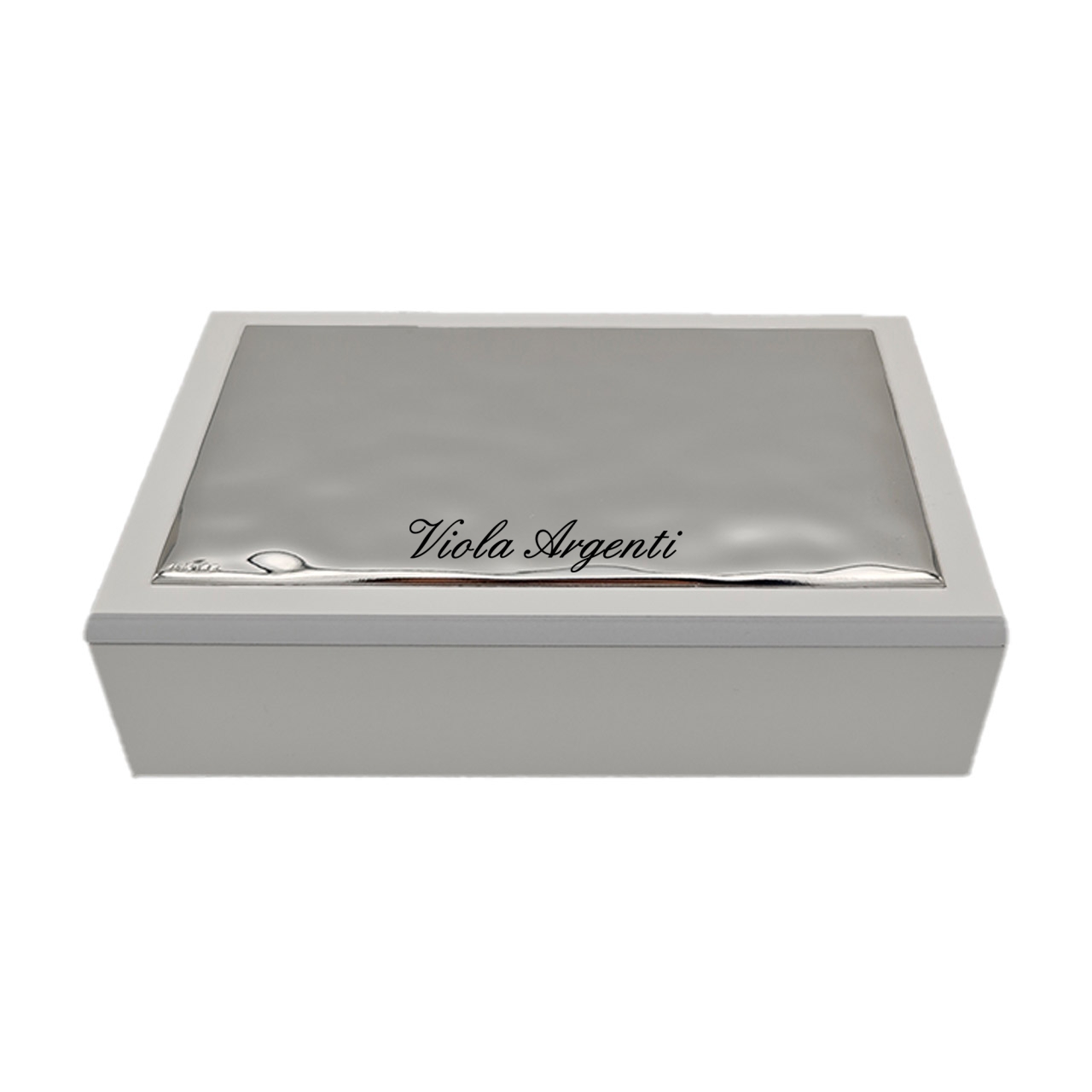 Scatola portagioie bianco martellato di . Argento online