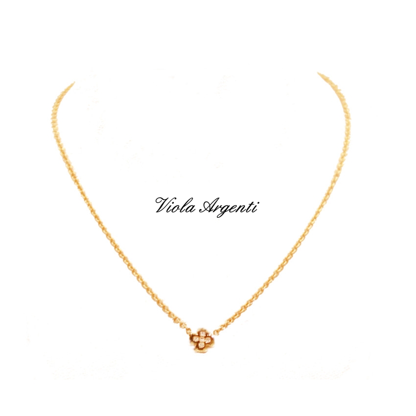 Collana con fiore oro giallo 14kt di . Argento online