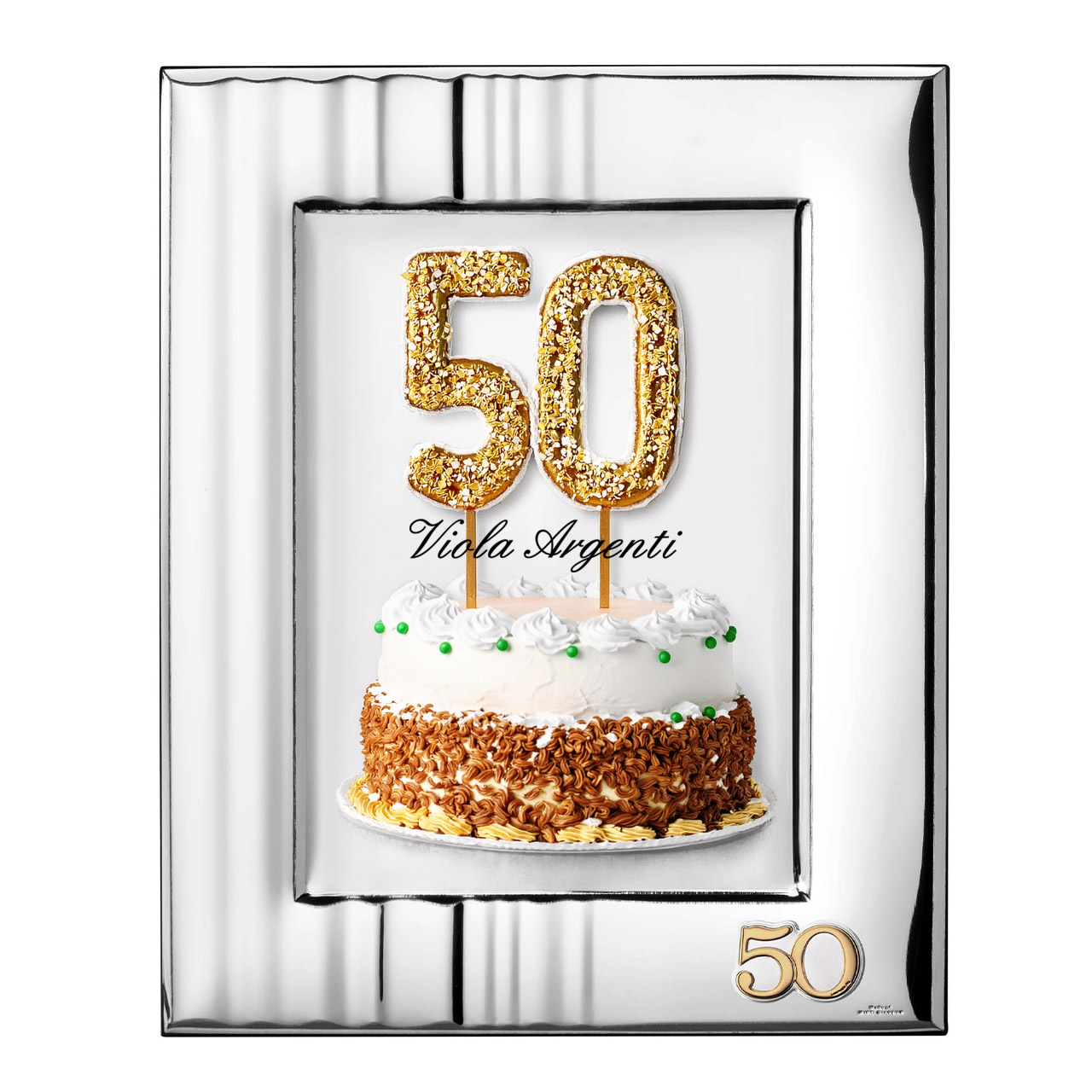 Cornice 50 anni in argento di . Argento online