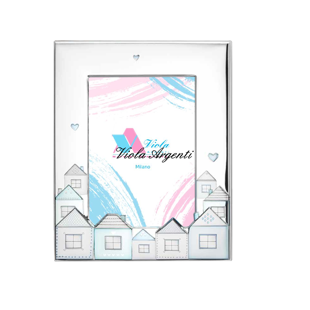 Cornice casette azzurro di . Argento online