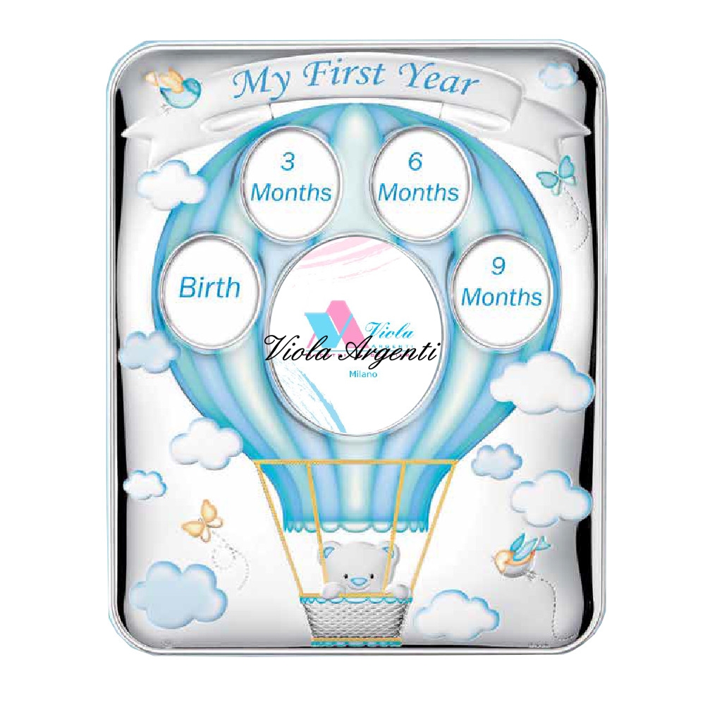 Cornice mongolfiera azzurro di . Argento online