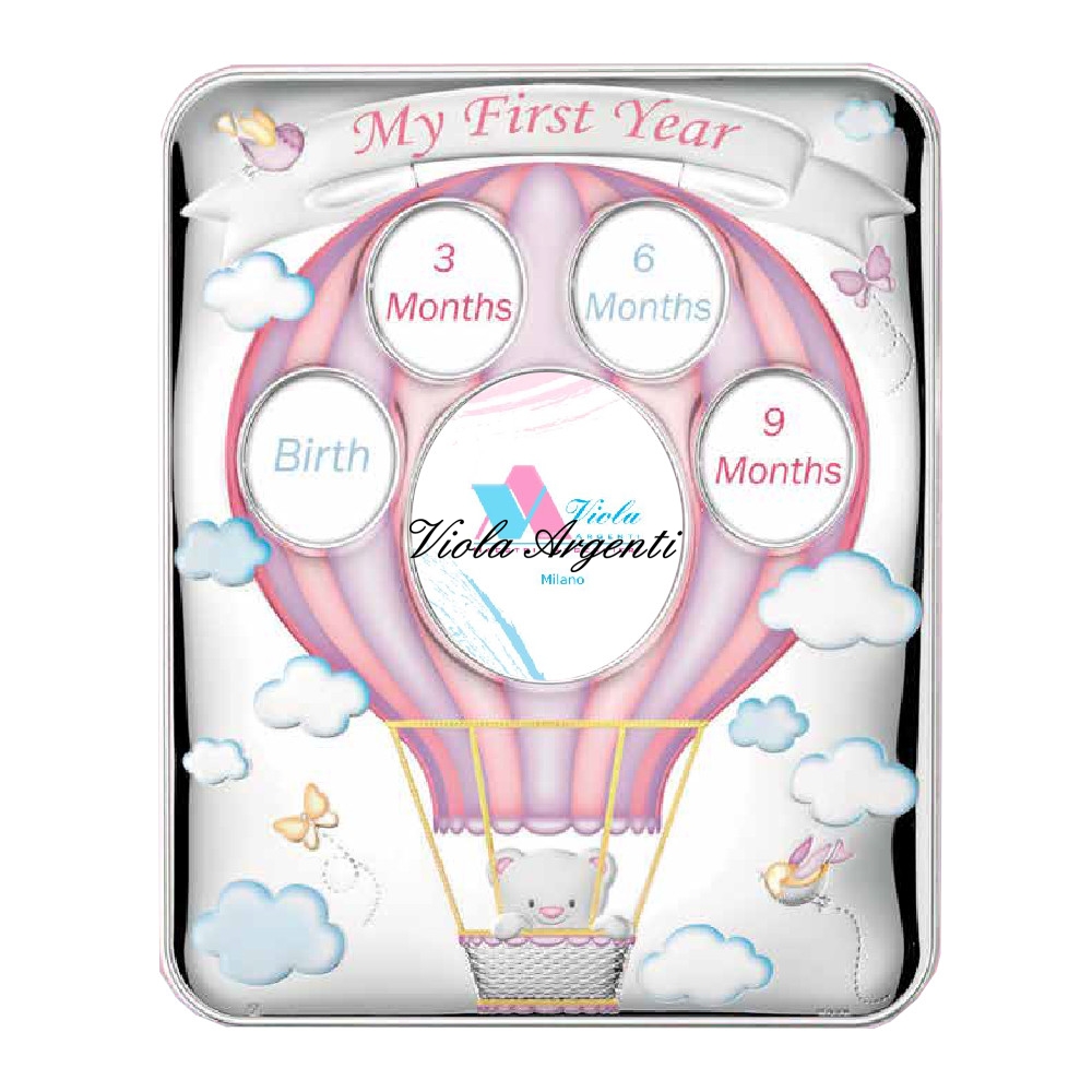 Cornice mongolfiera rosa di . Argento online