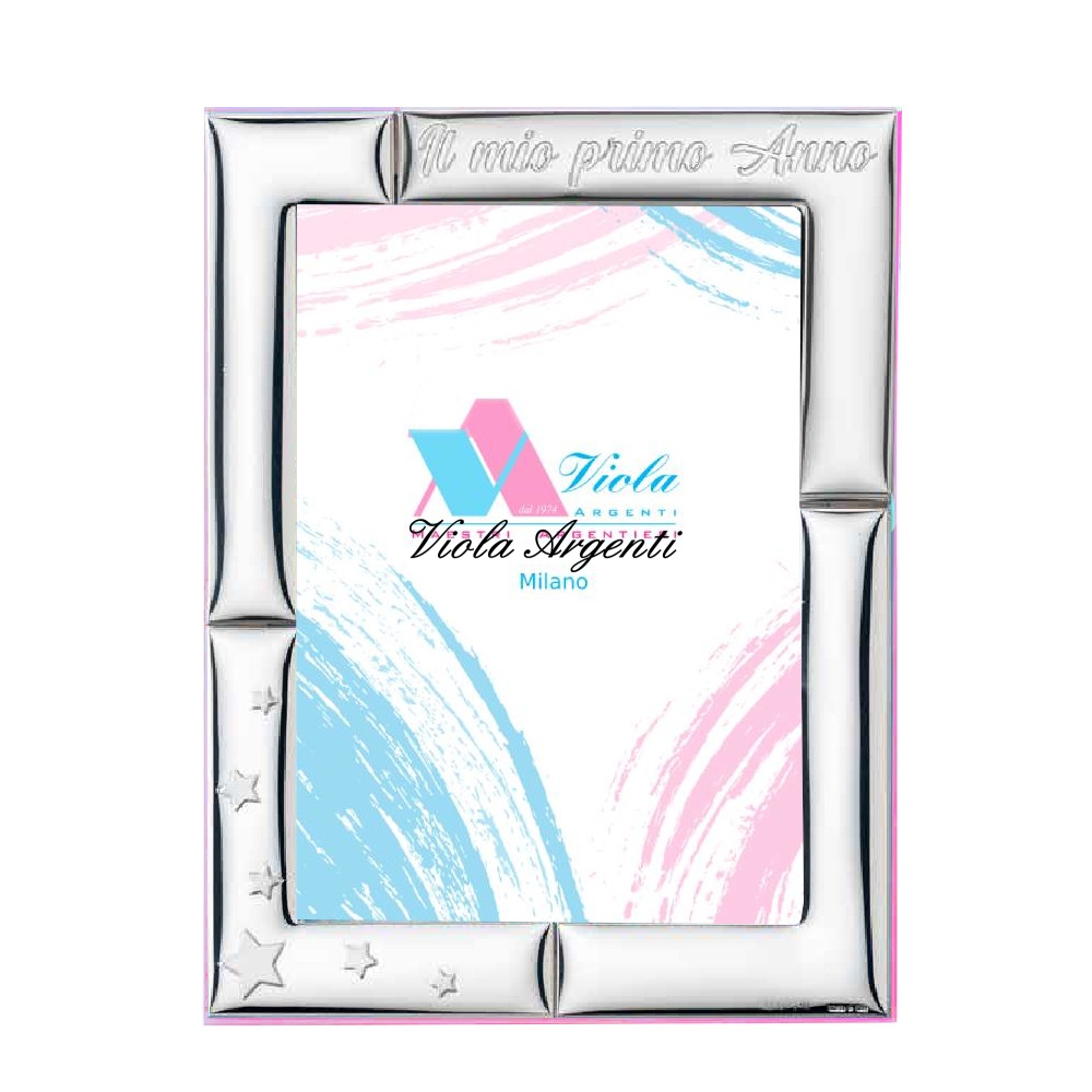 Cornice primo anno rosa di . Argento online