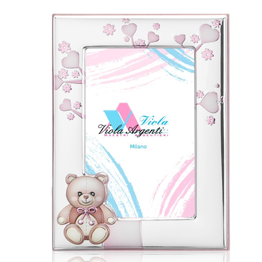 Cornice orsetto cuore rosa di . Argento online