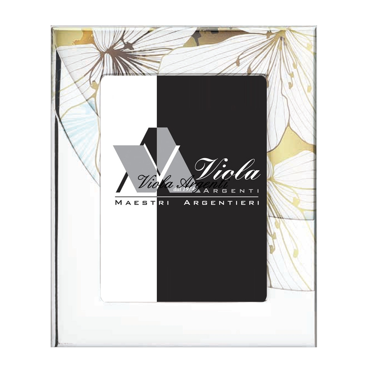 Cornice con disegno a fiori beige di . Argento online