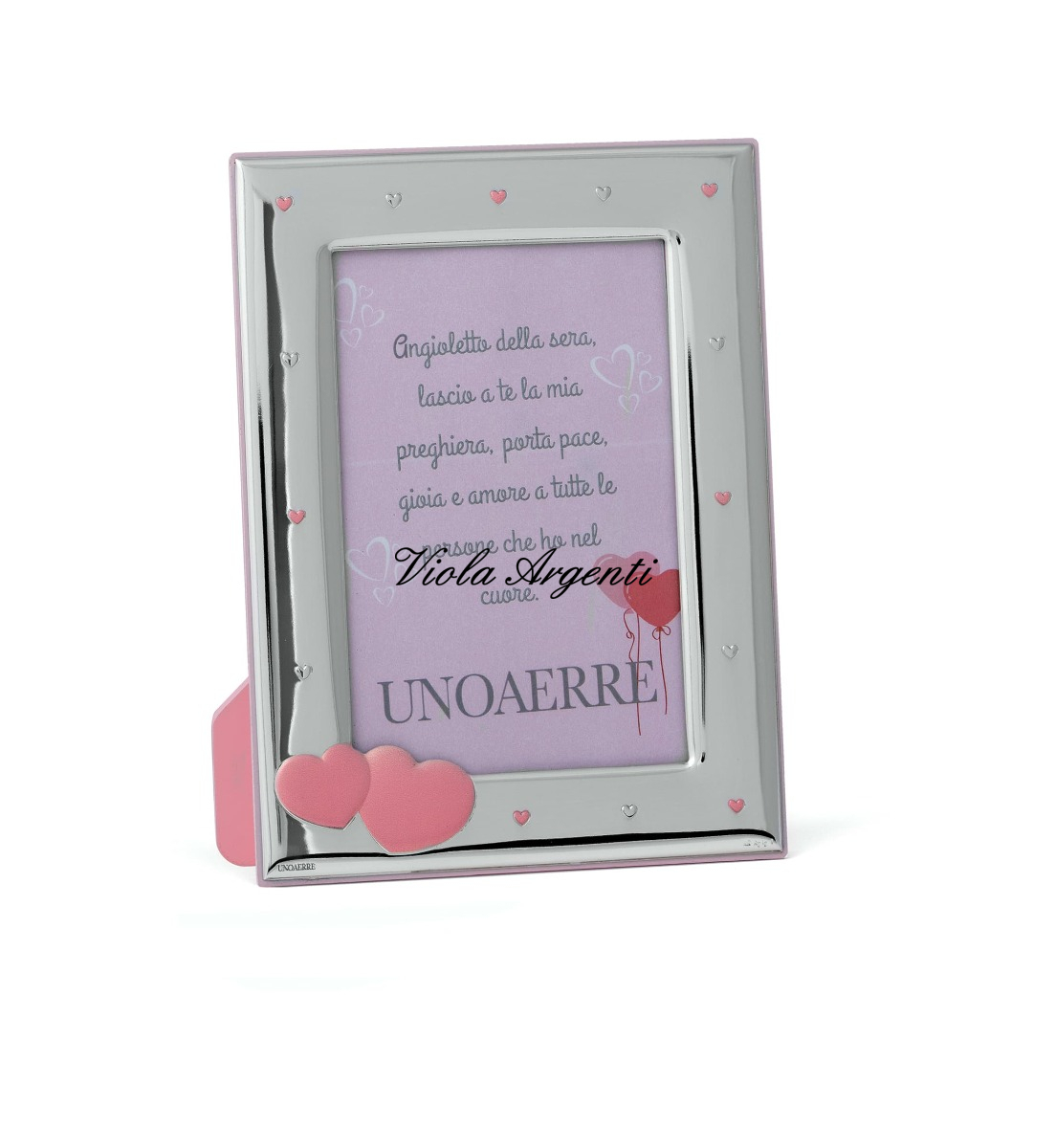 Cornice bimba doppio cuore di Unoaerre. Argento online