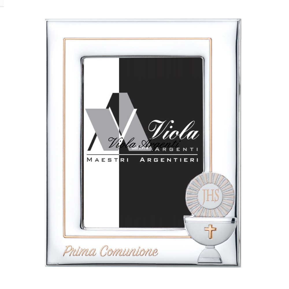 Cornice con scritta comunione di . Argento online