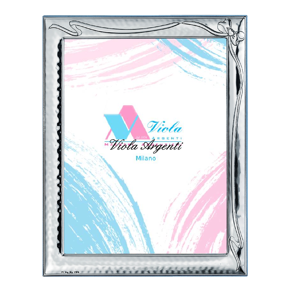 Cornice azzurro fiocco laterale di . Argento online
