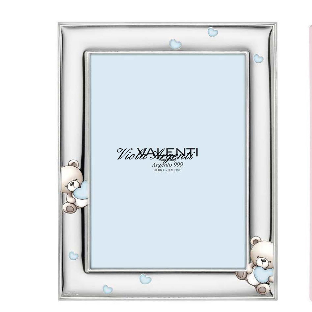 Valenti Cornice Orsetti e Cuori celeste di Valenti. Argento online