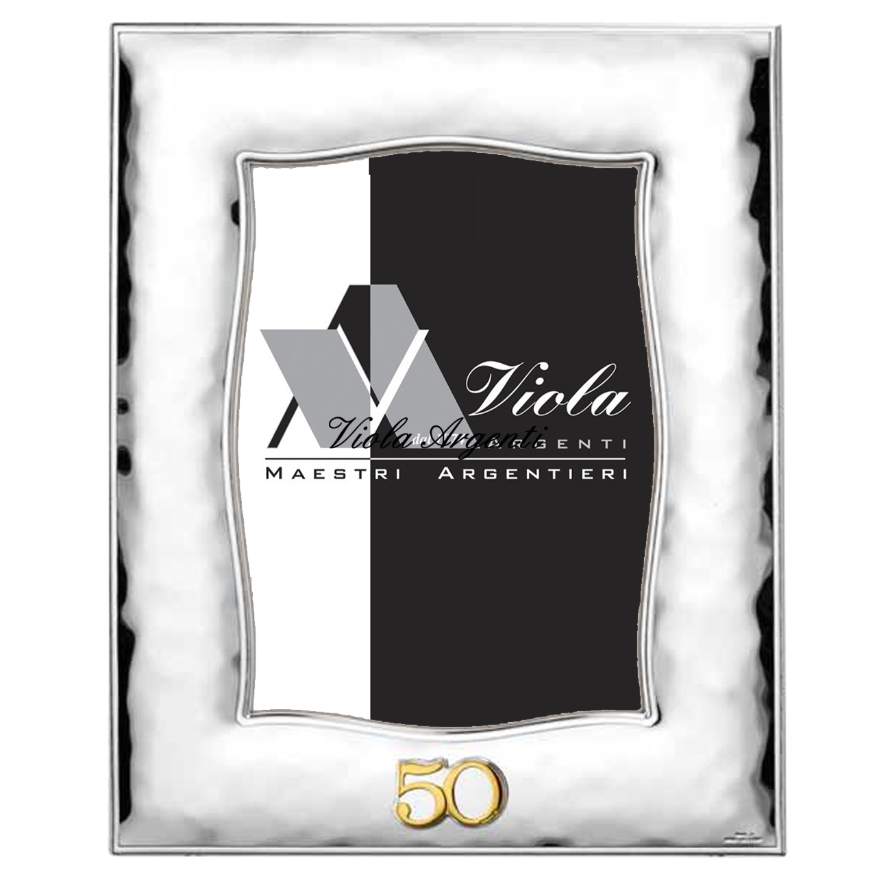 Cornice 50&deg; argento martellata lucida di . Argento online