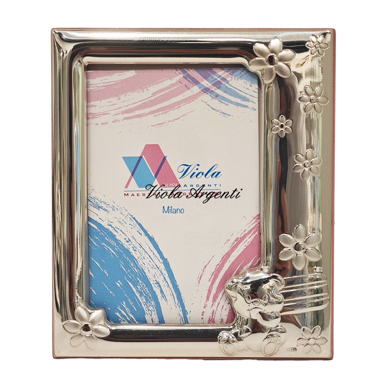 Cornice bimba con orsetto di . Argento online
