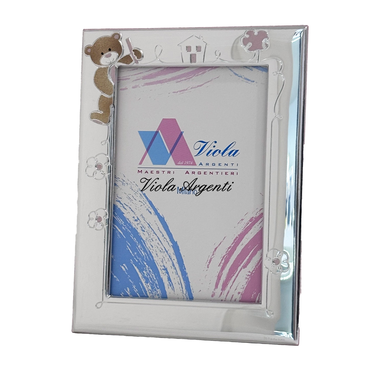 Cornice bimba con orsetto di . Argento online