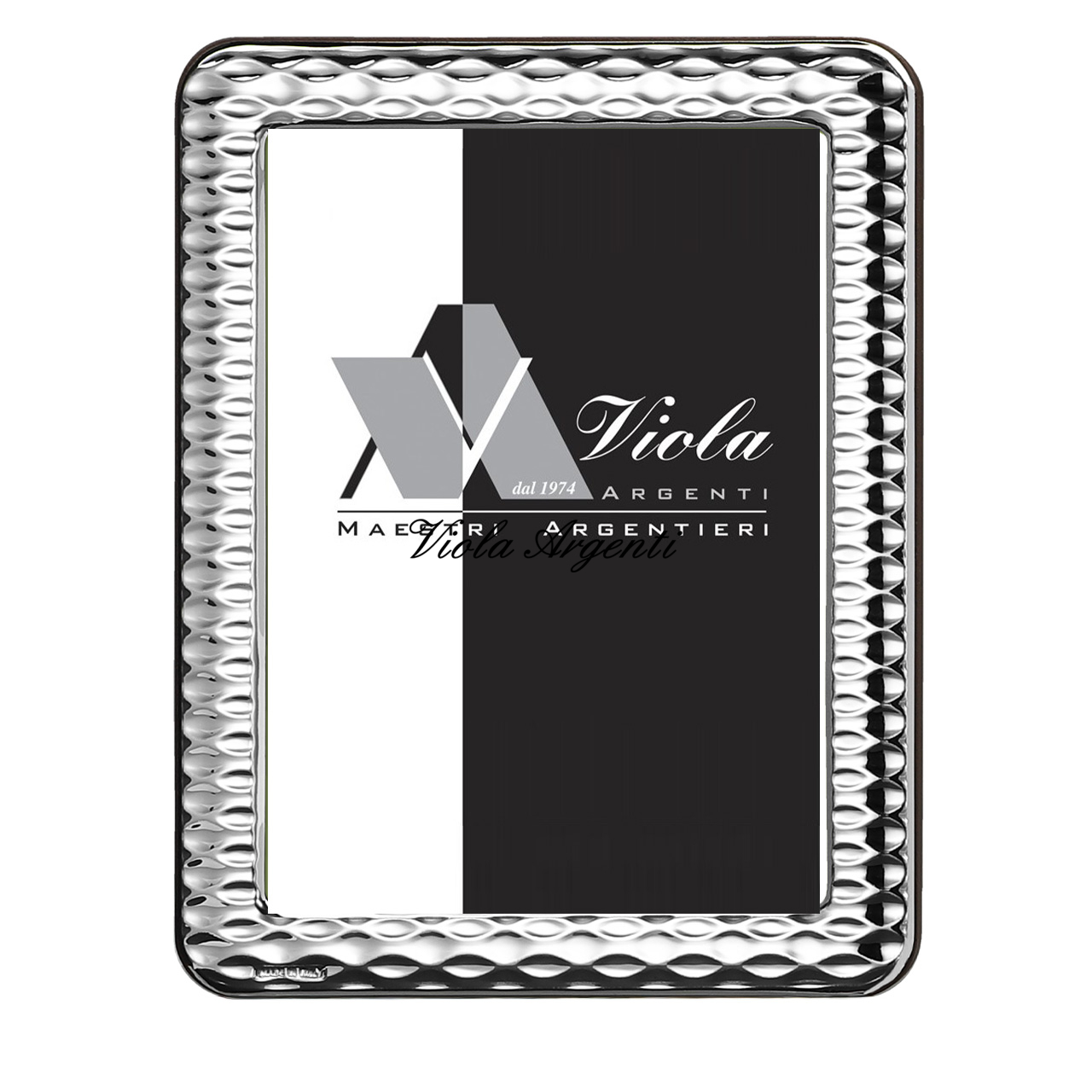 Cornice in argento 999 effetto crateri di . Argento online