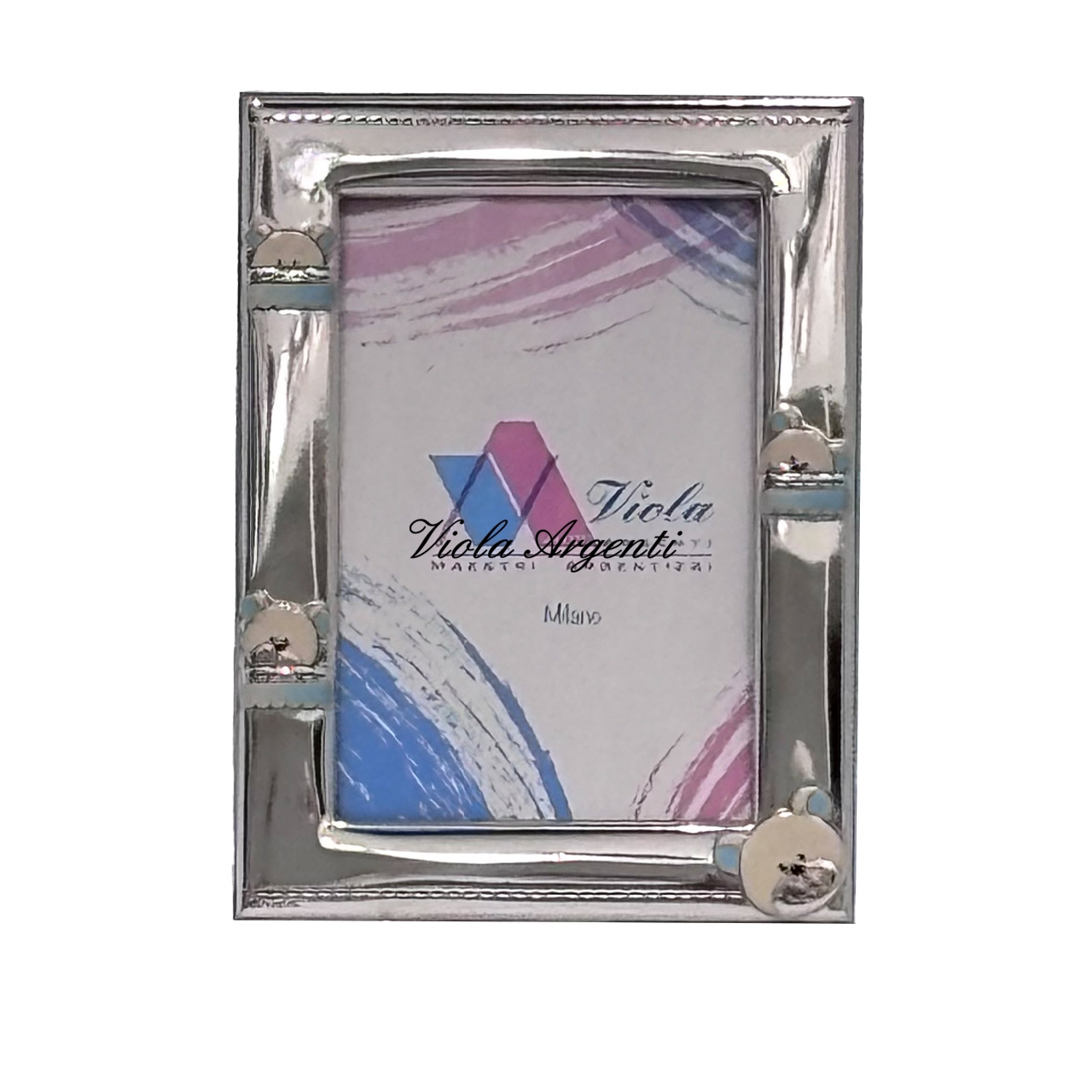 Portafoto bimbo con orsetti decorato di . Argento online