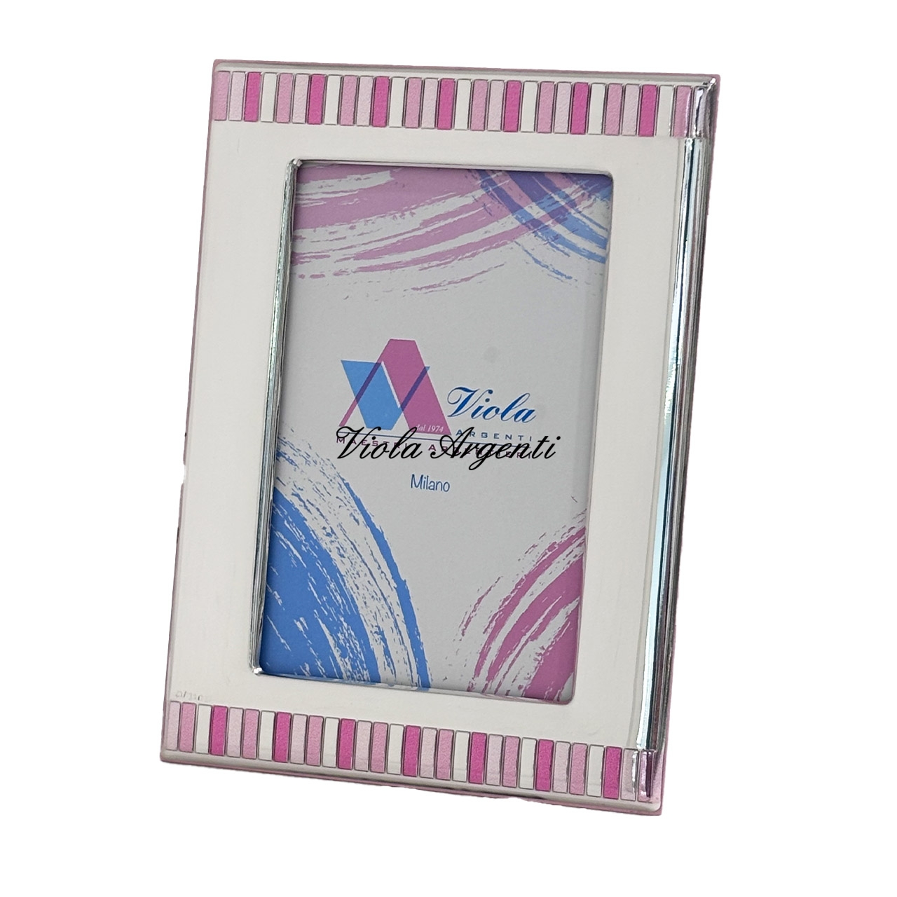 Portafoto bimba a righe di . Argento online