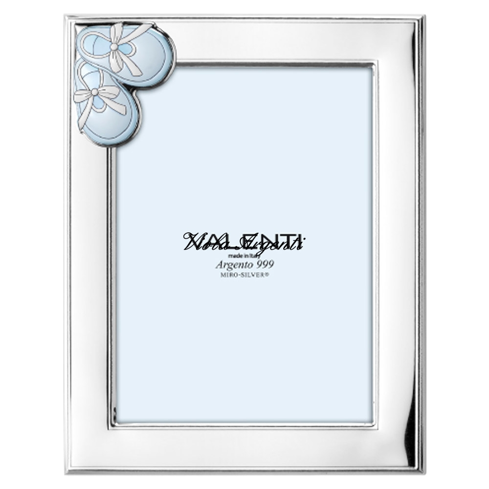 Cornice portafoto scarpette azzurre di Valenti. Argento online