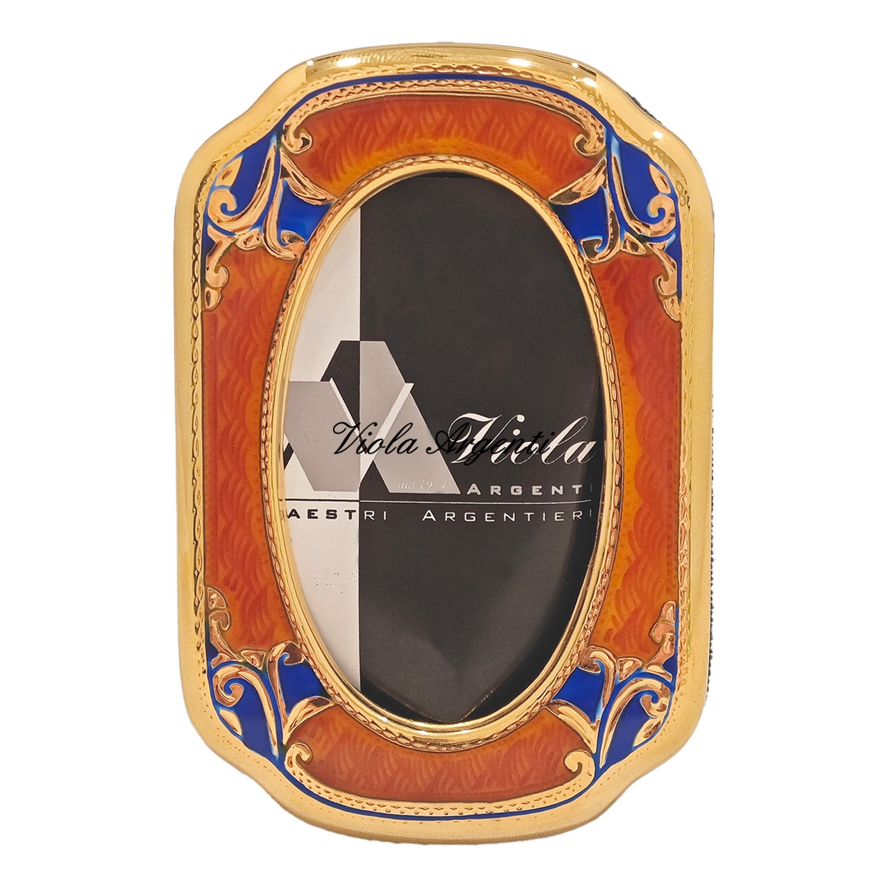 Cornicetta sagomata argento e smalto di . Argento online