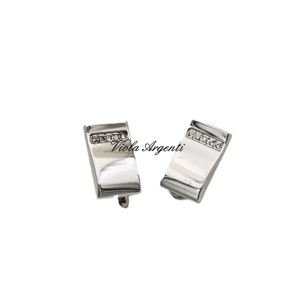 Gemelli argento rettangolari con Swarovski di . Argento online