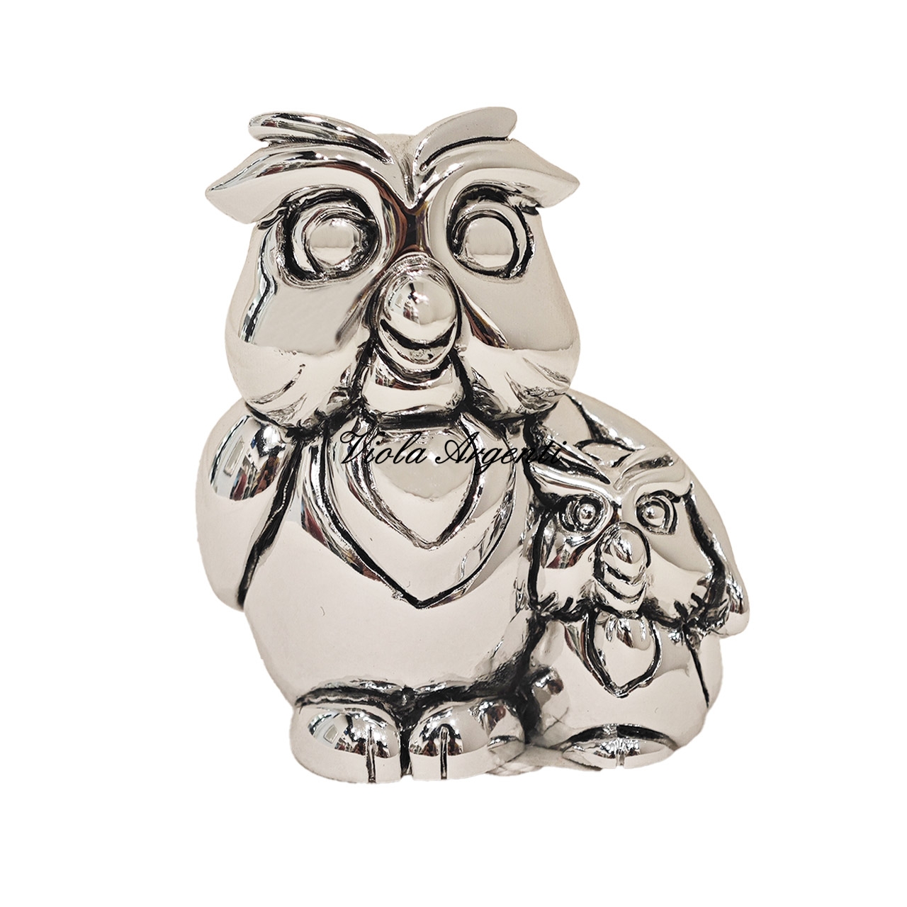 Gufo con cucciolo di . Argento online