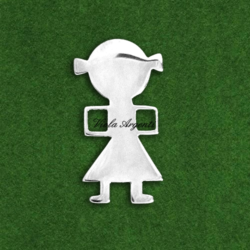 Ciondolo bimba personalizzabile - mod 2 di ibamboli. Argento online