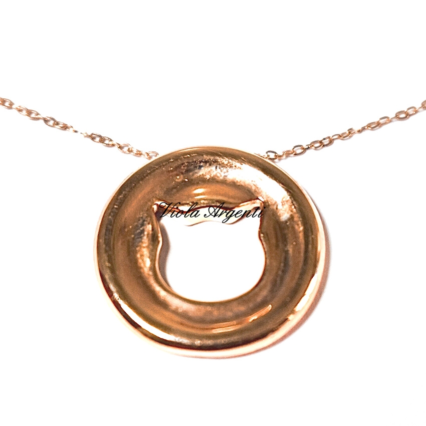 Collana con ciondolo gatto in oro rosa 18kt di . Argento online
