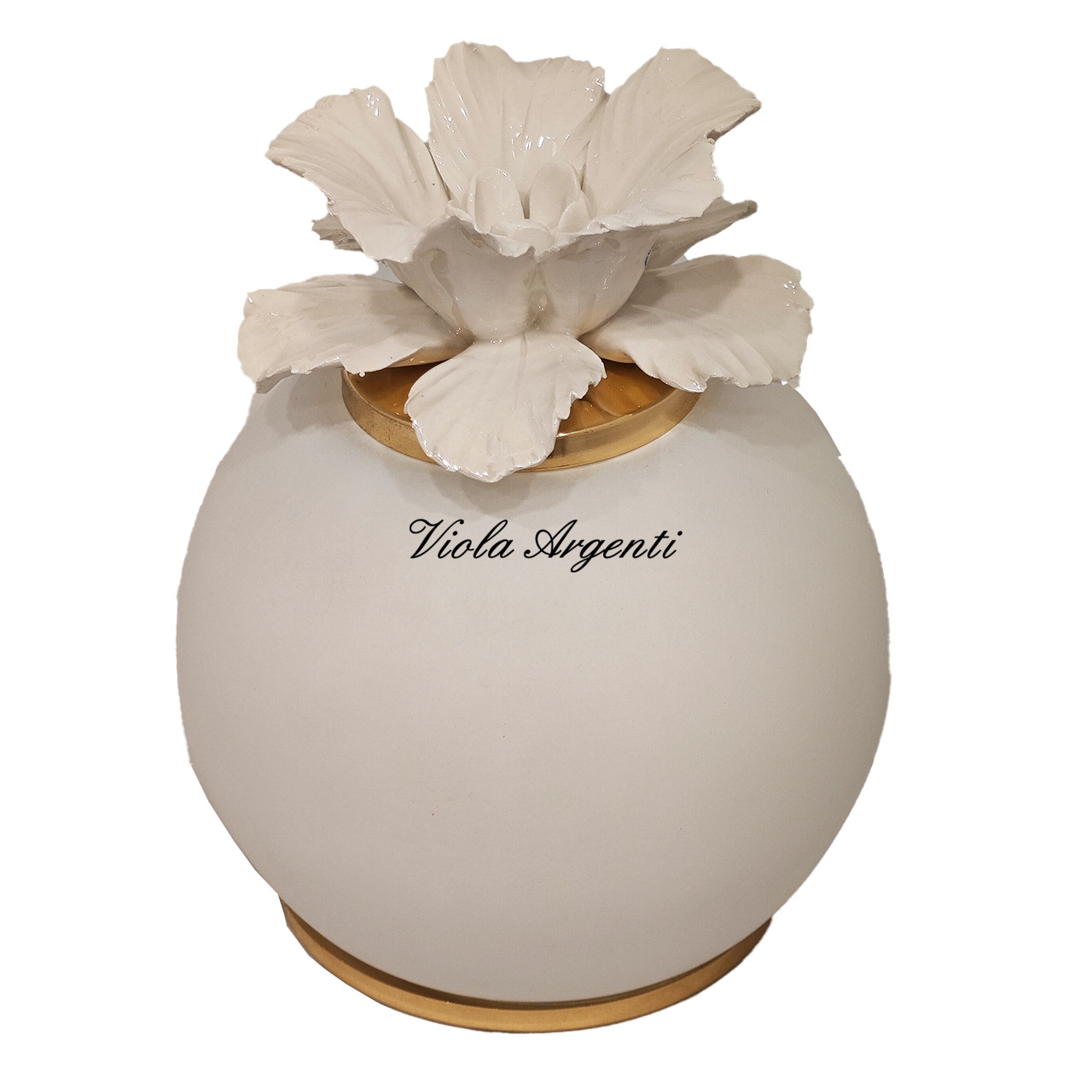 Lampada con anemone bianco di . Argento online