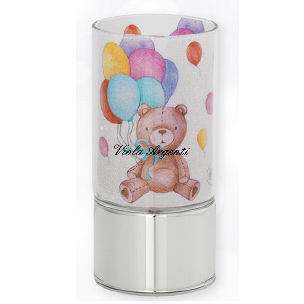 Lampada bimbo orsetto con palloncini di . Argento online