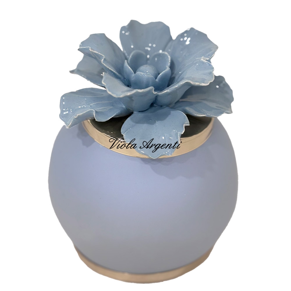 Lampada con anemone azzurro polvere di . Argento online
