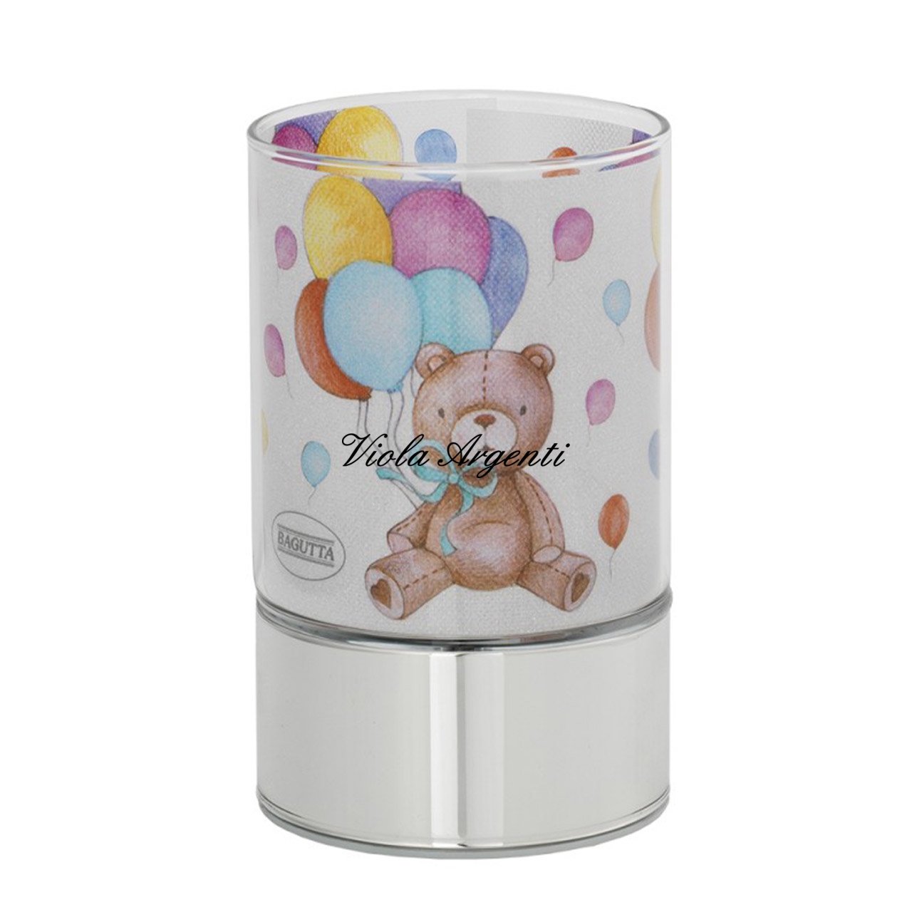 Lampada notte con orsetto e palloncini di . Argento online