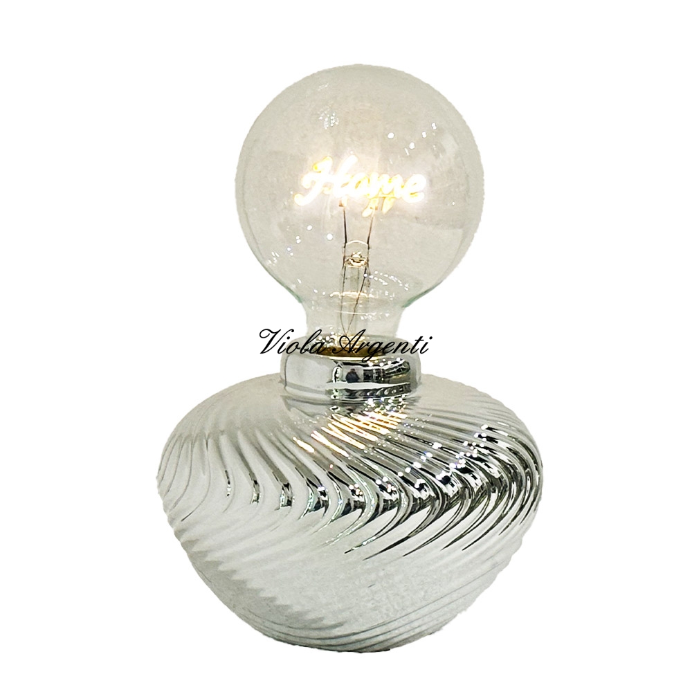 Lampada argentata con scritta luminosa Home di . Argento online
