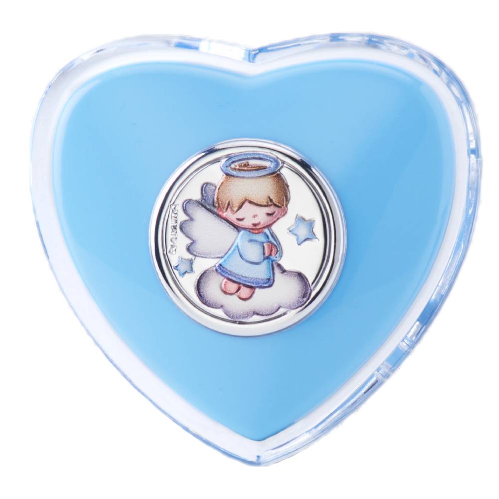 Luce notte a cuore con angelo di . Argento online