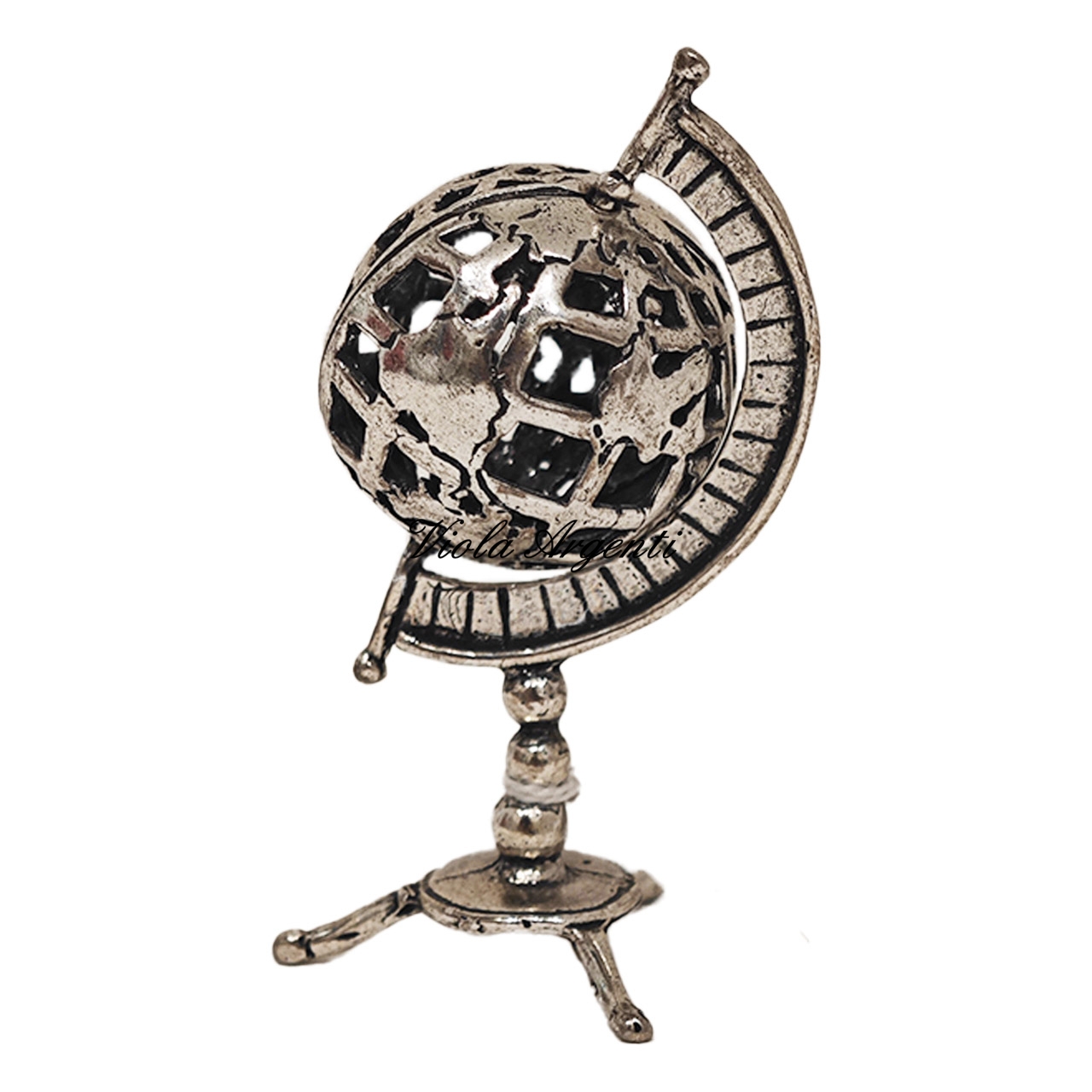 Mappamondo traforato argento di . Argento online