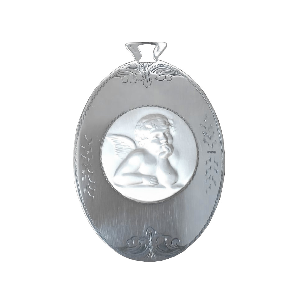 Medaglione capoculla angioletto argento 925 di . Argento online