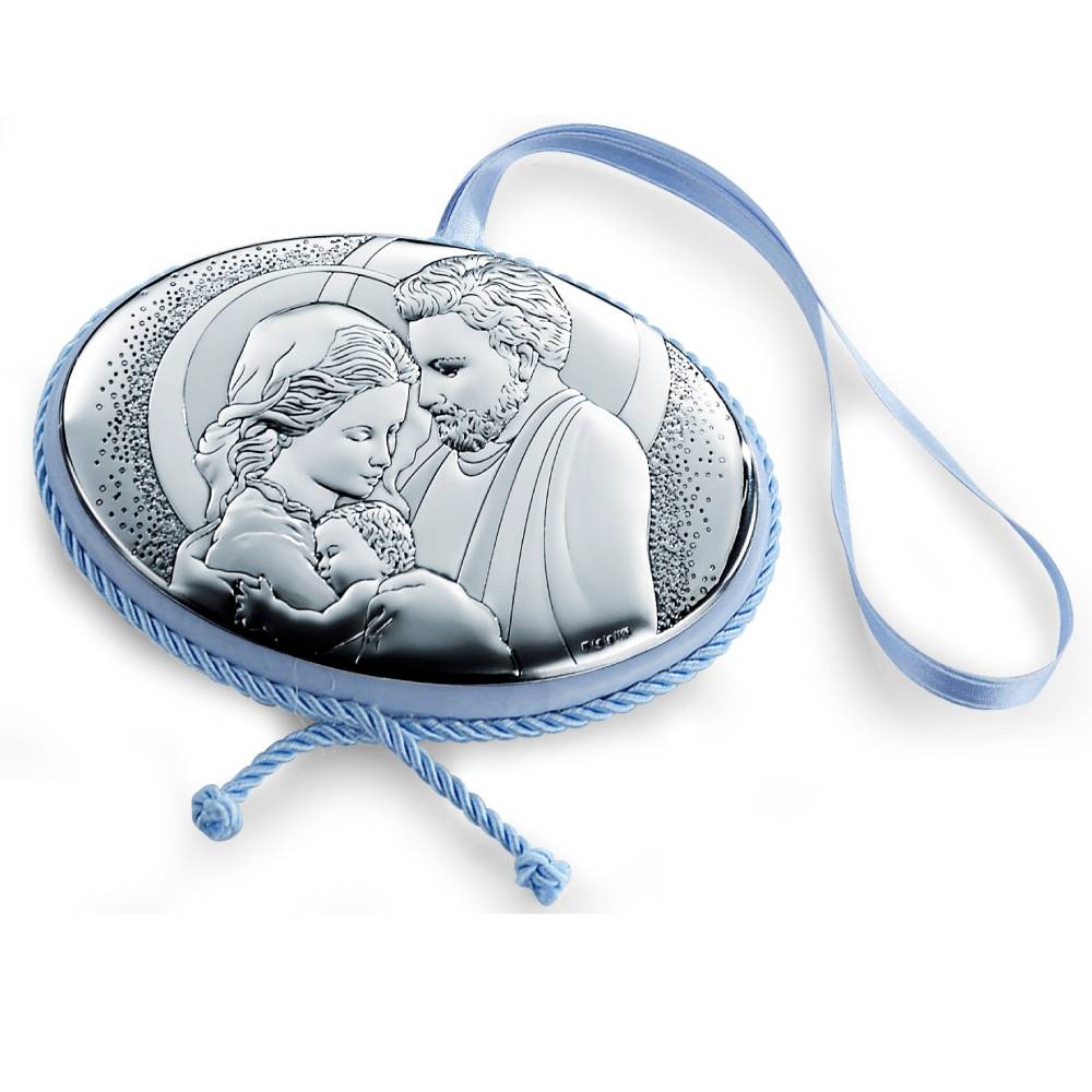 Medaglione culla sacra famiglia con carillon di . Argento online
