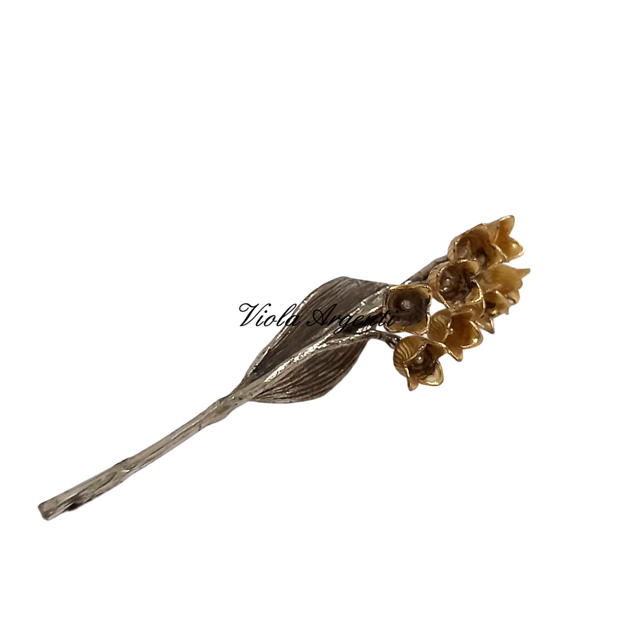 Mughetto bicolore in argento 800 di . Argento online