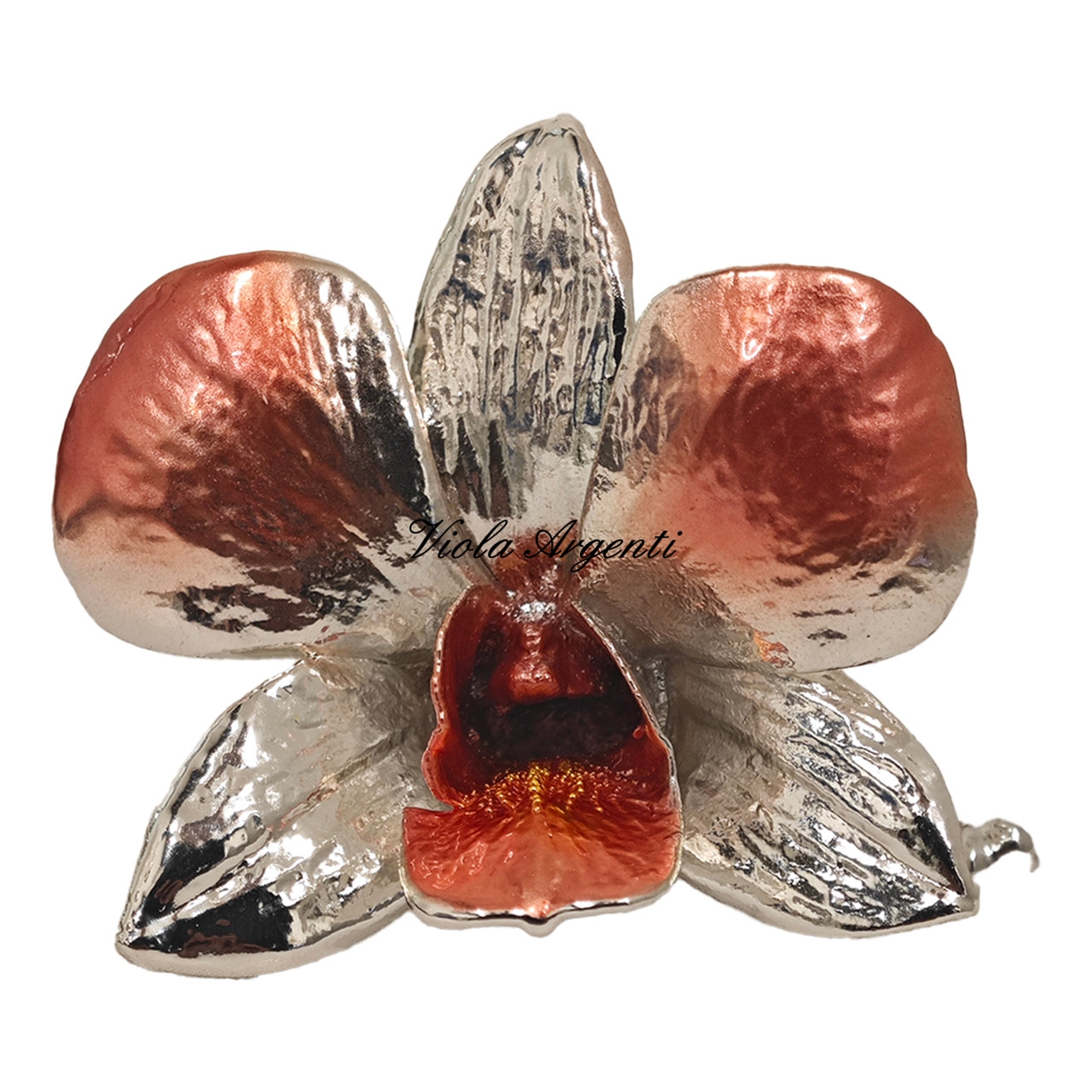Orchidea vera argentata arancio di . Argento online