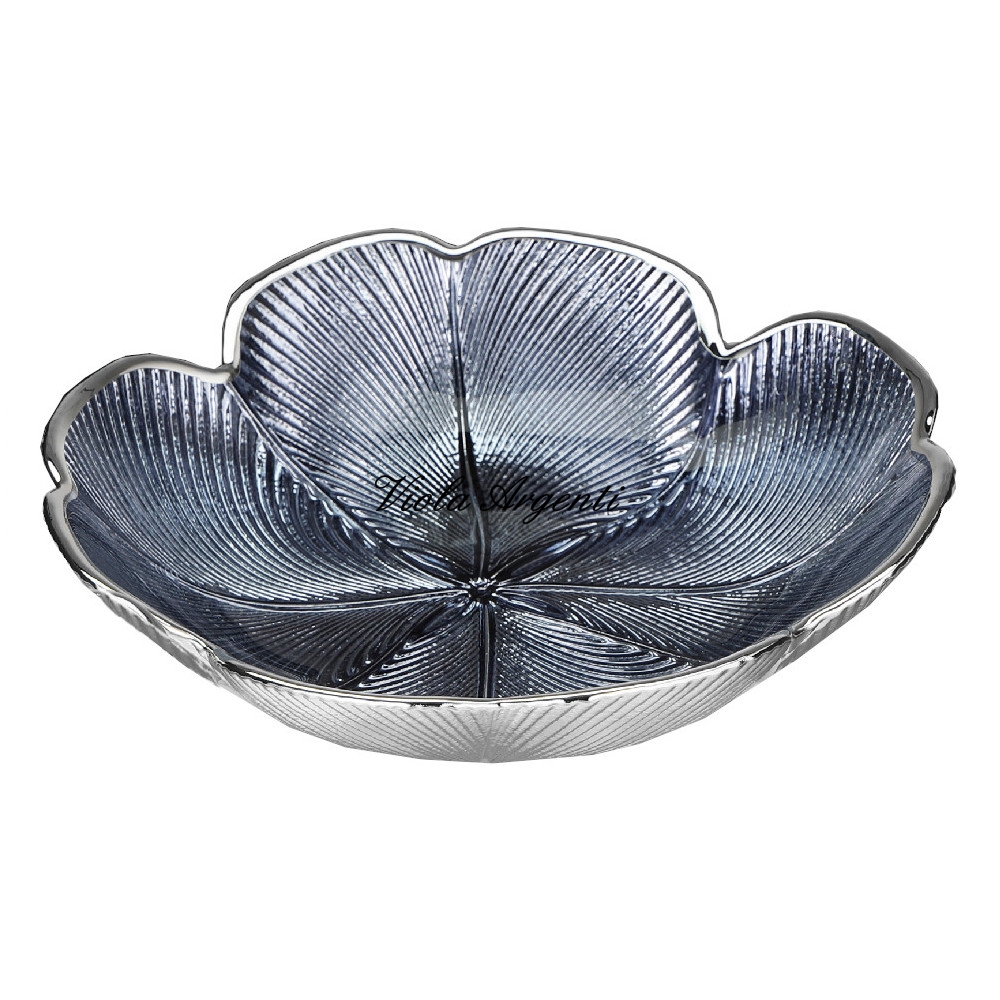 Piatto quadrifoglio blu notte di . Argento online