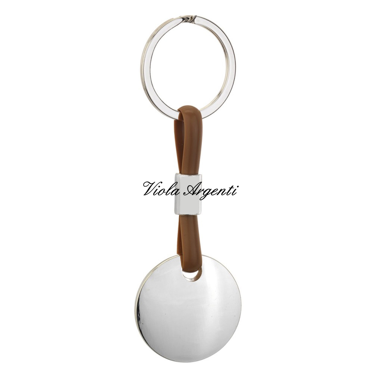 Portachiavi argentato tondo di . Argento online