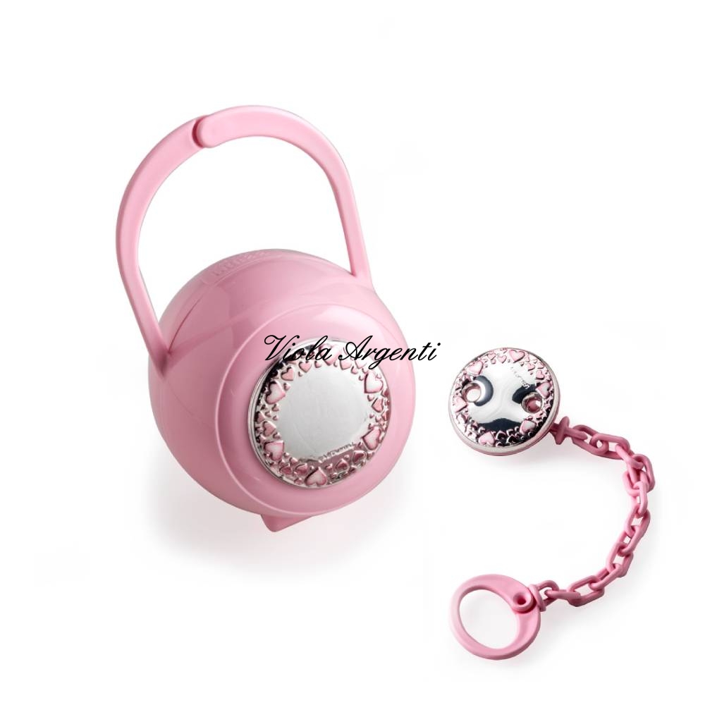 Portaciuccio rosa con pinza di . Argento online