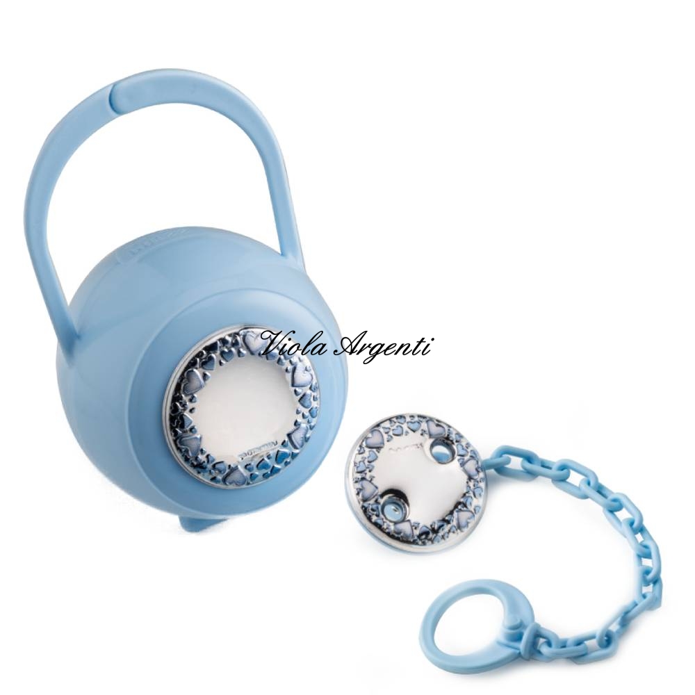 Portaciuccio azzurro con pinza di . Argento online