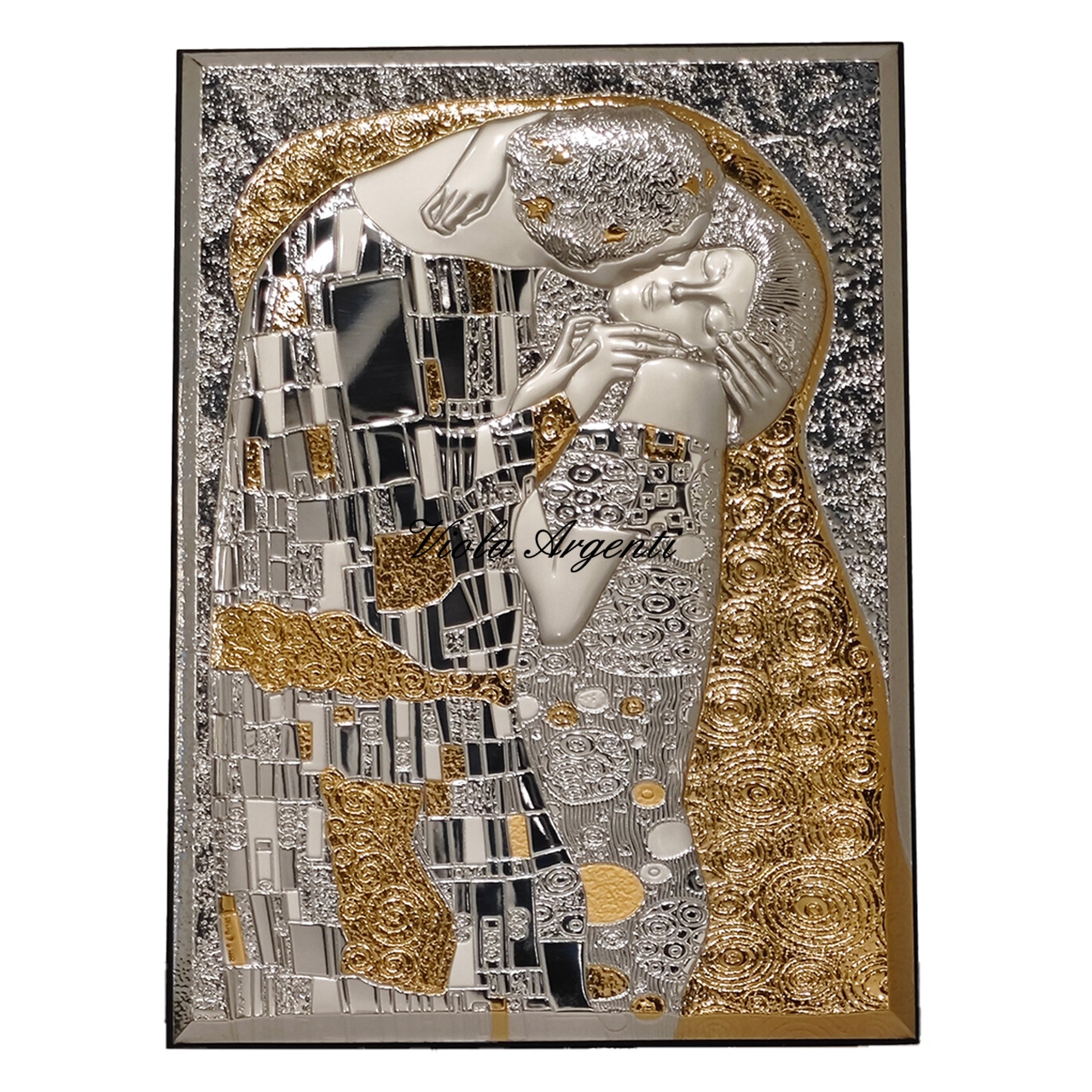 Quadro argentato Il bacio Klimt di . Argento online