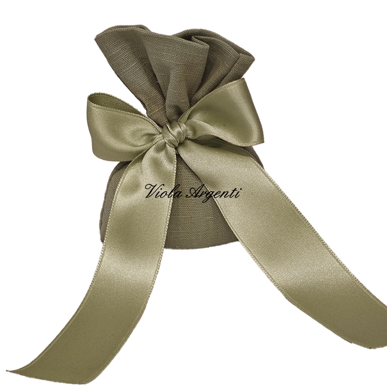 Sacchetto lino verde di . Argento online