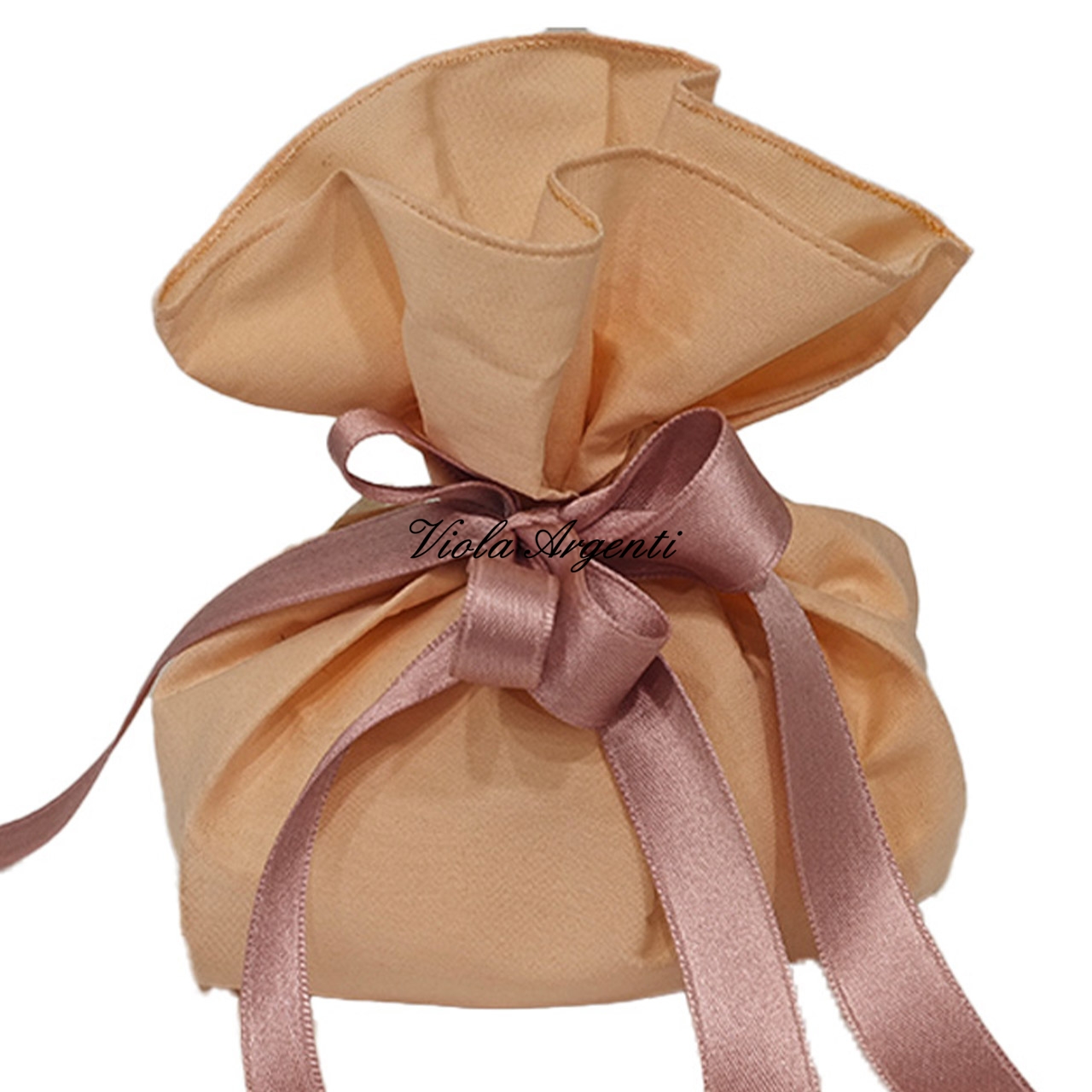 Sacchetto portaconfetti color salmone di . Argento online