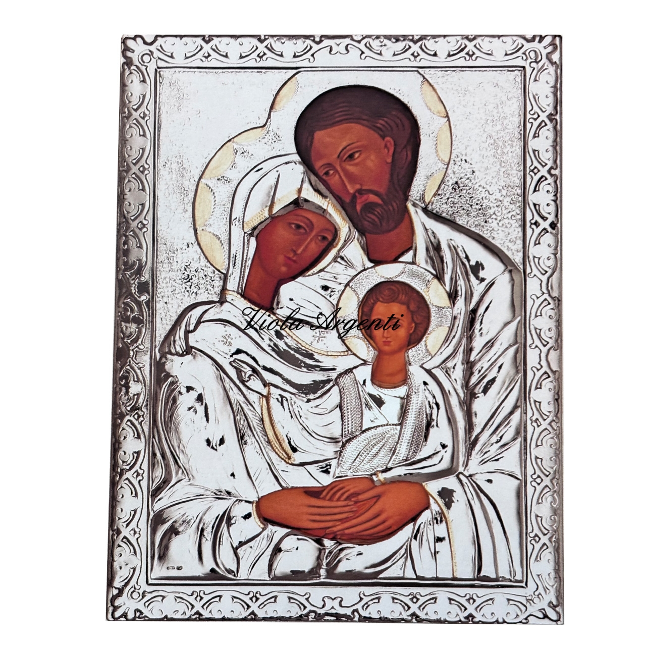 Icona Sacra Famiglia (Bizantina) di . Argento online