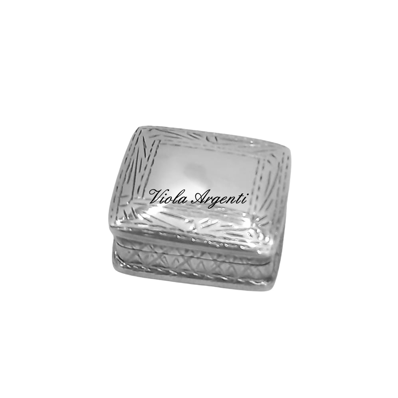 Mini porta pillole in argento 925 inciso di . Argento online