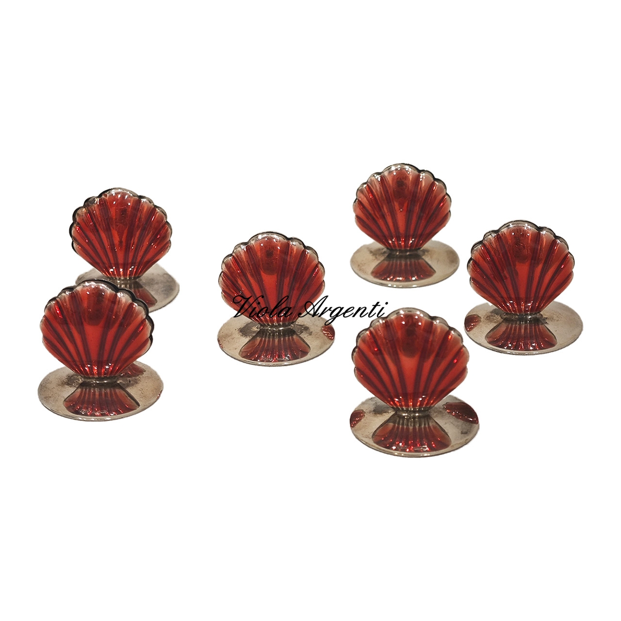 Segnaposto conchiglia smaltata di . Argento online